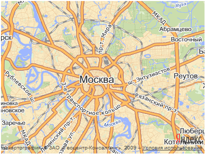 Карта Москвы в блоге мобильной пеленгации